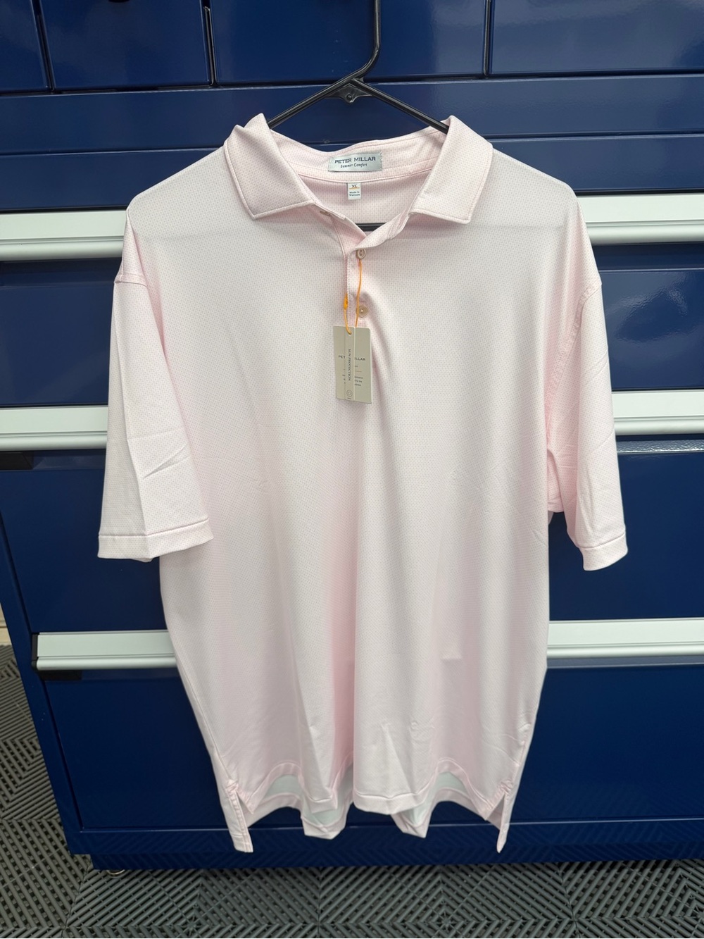 Peter Millar Men's Pink Summer Comfort Dry Fit Polo